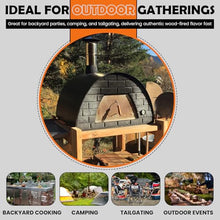 Authentic Pizza Ovens Maximus Prime Arena Portable Wood-Fired Pizza Oven Black, Handmade in Portugal, Stainless Steel Chimney, Pizza Peel, Thermometer, Extra Floor Tile & Baking Dish Included