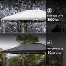 Sunjoy 11 x 13 ft. Hardtop Gazebo Outdoor Black Steel with Skylight Black
