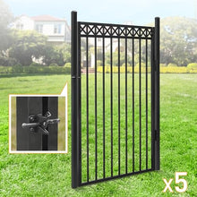 Fencer Wire Heavy Duty Flat Top X-Pattern Decorative Fence Gate 6FT x 4FT Black Pack of 5