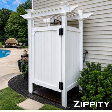Zippity Hampton Outdoor Shower Enclosure, White Vinyl DIY Kit