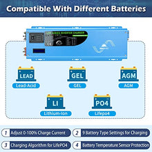 SUNGOLDPOWER 4000W 24Vdc Pure Sine Wave Inverter Low Frequency 240Vac Input 120Vac/240Vac Output Split Phase with Battery Charger Off-Grid 12000W Peak,(Upgrade)