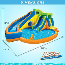 BANZAI Pipeline Twist Kids Inflatable Waterpark Play Center Blue/Yellow/Orange