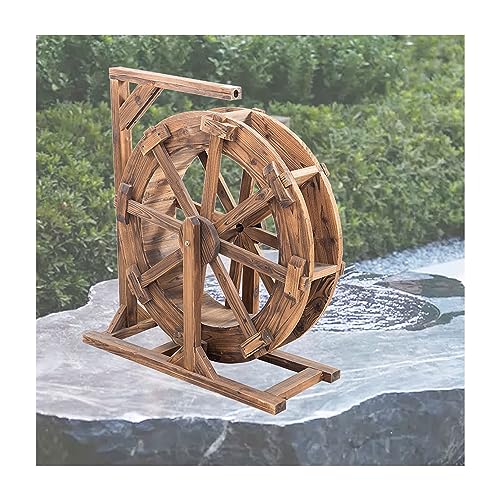 Wooden Water Fountain Water Wheel for Garden Patio Pond Pool, Fountain Farmhouse Ornamental Waterfall Fountain, Feng Shui Wheels Fountain Yard Decorative Outdoors, Wheels Yard Decorative Outdoor ( Siz