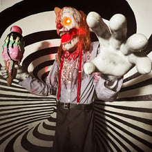 Haunted Hill Farm 6.9-Ft. I Scream Clown Animatronic,Lights and Sound