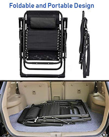 YWangQiang Garden Outdoor Extra Large Zero Gravity Rocking Patio Lounge Chair Home Lounge Chair Folding Beach Deck Chair with Cushion Support