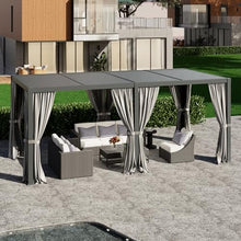 RoyalCraft 10' x 20' Outdoor Adjustable Louvered Pergola Gray