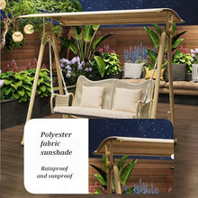 Outdoor Porch Swing with Removable Canopy, Patio Glider Chair with Chair Leg Bottom Protector, A-Shaped Triangular Support Frame, for Backyard, Lawn, Porch, Garden(F)