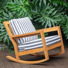 Cambridge Casual Newport Deep Seating Rocking Chair with Stripe Cushion, Removable Cushion, Perfect for Poolside, Backyard, Balcony, or Sunroom