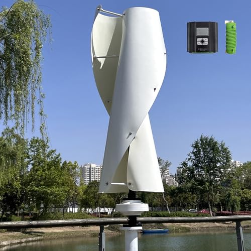 ZHOZHUT 5KW Wind Turbine Generator Kit 24V / 48V / 96V Windmill Generator with Controller and Unloader, Spiral-Type Magnetic Levitation Wind Turbine for Outdoor, Home and Marine Use,5000w,48V