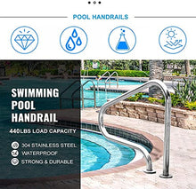 MSHOSAC Swimming Pool Safety Hand Rail Pool Hand Railp Cover, 304 Stainless Steel Pool Handrails 440 LBS Load Capacity Swimming Pool Rail - Easy Mount (Thick 1mm) ()