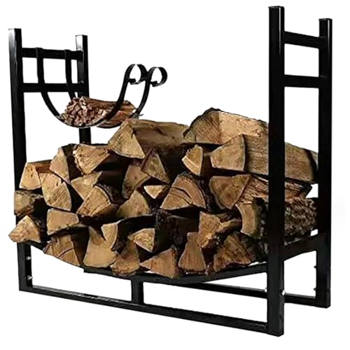 Tiuheyo Metal Firewood Rack for Outdoor Firewood, Detachable Multi-purpose Stacking Storage Rack for Patio Garden, Easy To Install