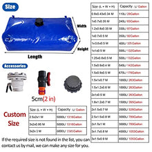Large Capacity Soft Water Bag Bathtub Bladder For Water Storage with Faucet and Pull Ring, Outdoor Farm Agricultural Drought-resistant Folding PVC Water Reservoir Tank Replacement, Blue ( Size : 3x1.7