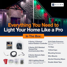 Haven Lighting X Series Genesis Roofline Kit - Permanent Outdoor House Lights - Smart App Control - HOA Friendly - Premium Plug and Play Under Roof Installation - Non-Track Black, 180ft