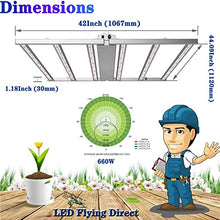 660W LED Grow Light, Foldable Indoor Grow Light Full Spectrum Coverage 4x4 Feet 3.0μmol/J, 1-10 V Dimmable 6 LED Strips with OSRAM Diodes, 120-277V UL Listed
