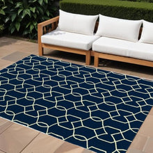 HomeRoots 8' x 11' Navy Blue Moroccan Indoor Outdoor Area Rug