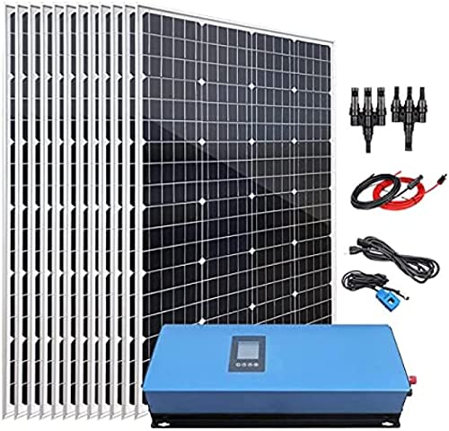 1800W Home Grid Connection Solar Kit In Grid System: 15 120W Monocrystalline Solar Panels + 200W MPPT Solar Grid Connection Power Inverter,Kit 1440w With