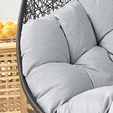 Modway Encase Sunbrella® Swing Outdoor Patio Lounge Chair in Black Gray