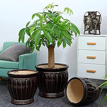FAFACAI Large Diameter Bronze Gold Wire Garden Floor Large Green Plants Plant Pot, Outdoor Ceramic Flower Pot, Garden Breathable Flower Planter for Villa Corridor Aisle Garden (44 * 39cm)