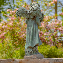 Zaer Ltd. 39" Tall Magnesium Angel Statue Figurines for Outdoor and Indoor Use (Holding a Bouquet of Flowers Sopia, Aged Bronze)