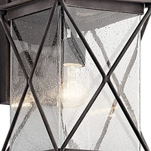Kichler Argyle 15" LED Outdoor Wall Light with Clear Seeded Glass Weathered Zinc