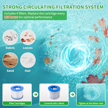 Inflatable Hot Tub with LED Lights, 2-4 Person Round Blow Up Portable Hot Tub, Leak-Proof PVC Outdoor Spa with 120 Strong Air Jets, Heater Pump and Insulated Cover, 71” X 71”X 25”