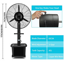 JDXQBLD Outdoor Misting Fan, Industrial Fan Misters with 3 Power Settings, 11 Gallon Tank and 90° Oscillation, Outside Restaurant Backyards, Patios Cooling Fan，71cm/28in