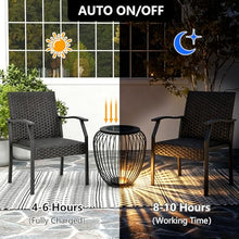 MIUWLXT 18" Outdoor Solar Side Table,Black Metal Material with Remote