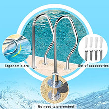 BSNANCA Pool Handrail Swimming Pool Safety Hand Rail 1 Pack Pool Safety Handrails Pool Railing Swimming Pool Hand Rail Quick Mounted Pool Stair Rail/Thickness 1.2Mm ()