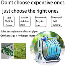 FKTHYO Wall/Floor Mounted Metal Hose Reel with 360° Rotating Crank Holds with Hose Connectors Accessories Can Be Used in Homes Gardens,15M (20M)