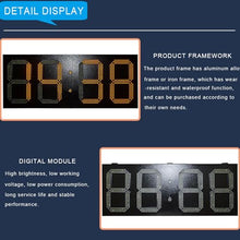 saditesdk 12IN Time Temperature Digital Screen, Digital Display, Outdoor Waterproof Led Clock, Wall-Mounted, -40℃~75℃ Working Temperature, Hanging Installation, 60°-120° Viewing an