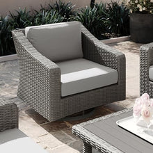 Martha Stewart Bedford Indoor/Outdoor Patio Swivel Chair, Gray