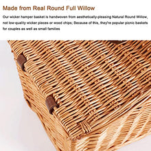 YEDECOR Picnic Basket - Wicker Picnic Basket with Lid and Handle for 4 with Picnic Set - Sturdy Woven Body with Lining for Wedding Gift Garden Outdoor Camping and Party