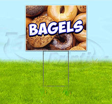 TampaPrinting Bagels Yard Sign 18" X 24" with Metal Step Stake
