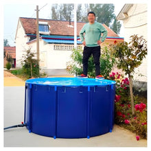 Zfmnoyev Canvas Fish Pond Pool, Round Thickening Fish Pond Pool, Large Collapsible PVC Fish Pond, Pool Above Ground with Framed, for Koi Culture Agricultural Irrigation(1.5x0.8m)