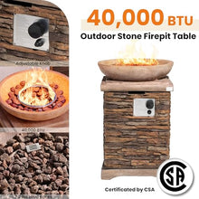 HOMPUS Propane Fire Pits for Outside 40,000 BTU Gas Fire Pit Table 20-inch Patio Square Smokeless Concrete Fire Table Lava Rocks and Rain Cover for Garden,Deck,Pool,Backyard, CSA Certified