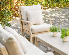 Martha Stewart by POLYWOOD® Chinoiserie Deep Seating Loveseat in Black/Dune Burlap