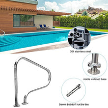 Pool Handrail, 31.5" X 31.5" Swimming Pool Stair Railing, 304 Stainless Steel Pool Hand Rail Rated 375lbs Load Capacity, Outdoor Indoor Pool Grab Bars