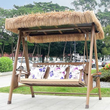 Metal Patio Porch Swing with Solar LED Light，Aluminum Alloy Frame,Adjustable Tilt Canopy,Sponge Cushion,Outdoor Swing Chair Bench for Outdoor Shade(Large)