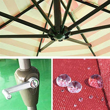 MidiLi Outdoor Garden Parasols Parasol 9Ft / 2.7M Fashion Stripes Garden Table Umbrella With Crank Handle For Outdoors, For Patio/Beach/Pool Umbrellas, Uv50+,Without Parasol Base