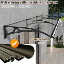 Door Canopy 24in x 59in Durable Outdoor Patio Awning Canopy UV Resistant Rain & Snow Protection Large Gutter for Exterior Door Entrance Porch
