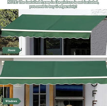 Manual Retractable Awning Door Window Awning Shelter Outdoor Canopy Home Deck Canopy with Manual Crank Handle（Frame Included ）