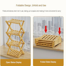 UNYQBFKM Plant Stand Indoor Corner Plant Stand 2/3/4 Tier Plant Shelf Plant Table Bamboo Plant Stand Foldable Planter Holder Flower Stand Display Rack,C-19 * 23 * 54cm