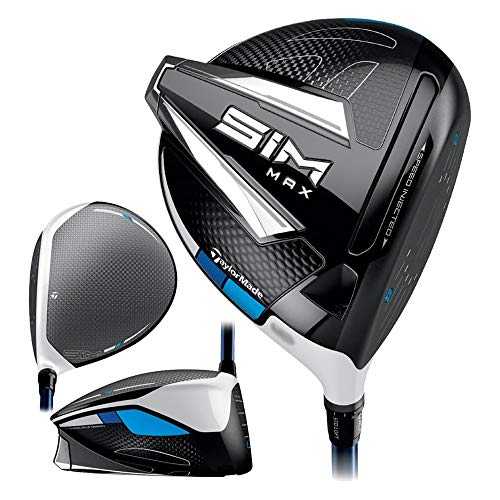 TaylorMade SIM MAX Driver Fujikura Ventus Blue 6 Shaft 10.5 Degree Loft Right Hand Stiff Flex Black Titanium Blue