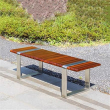 GRFIT Outdoor Bench Outdoor Chair without Backrest for Park, Stainless Steel Garden Bench, for Balcony, Terrace, Leisure and Rest Garden Bench (Medium)