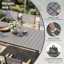Wisteria Lane Aluminum Outdoor Patio Table and Chairs Set with 121" L-81 L Expandable Dining Table, 13-Pieces Outdoor Dining Set for 12, Patio Furniture Set with Stackable Quick Drying Chairs, Grey