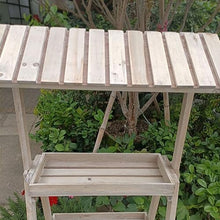 3 Tier Wooden Plant Shelf Outdoor Plant Rack Simple Retro Wood Plant Stand For Free Standing Storage Shelf Multifunctional Flower Display Desk Rack Multi-layer Storage Ladder Frame Patio Balcon