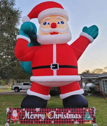 OZIS Giant 26Ft Inflatable Santa Claus with Bag Red