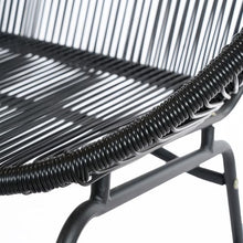 SRECELL Outdoor Wicker Loveseat Patio Furniture, PE Rattan Love Seat with Iron Frame, All-Weather Patio Bench Seating for Backyard, Balcony, Deck, Modern Outdoor Couch No Cushions,Black
