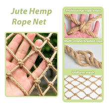 16mm Thick Jute Hemp Rope Net Heavy Duty Kids Climbing Safety Netting For Fence Railings Balcony Stairs Playground Garden Safety Protection, Versatile Tree Hou(Size:1M×10M(3.3FT×32.8FT),Color:Jute)