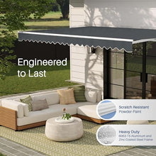 ALEKO Electric Patio Awning Caribbean White Frame 12x10 Gray